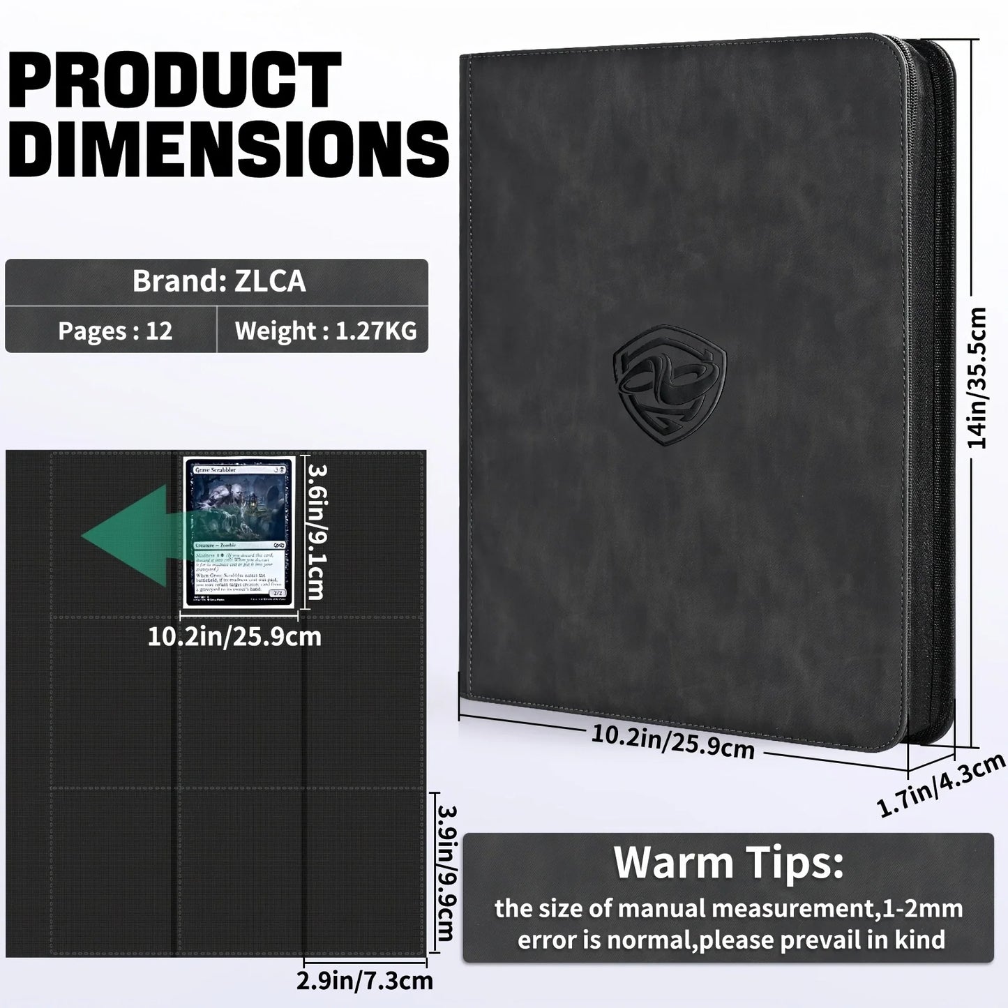 Premium 9-Pocket Zipper Card Binder – Holds 360 Trading Cards